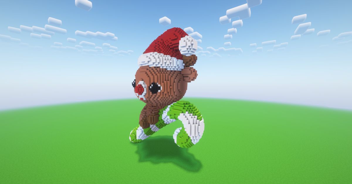 Minecraft Christmas Reindeer 4 Statue preview 1