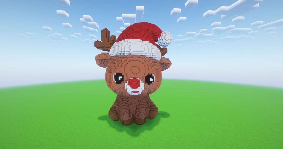 Minecraft Christmas Reindeer 5 Statue