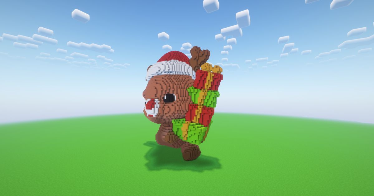 Minecraft Christmas Reindeer 6 Statue preview 1