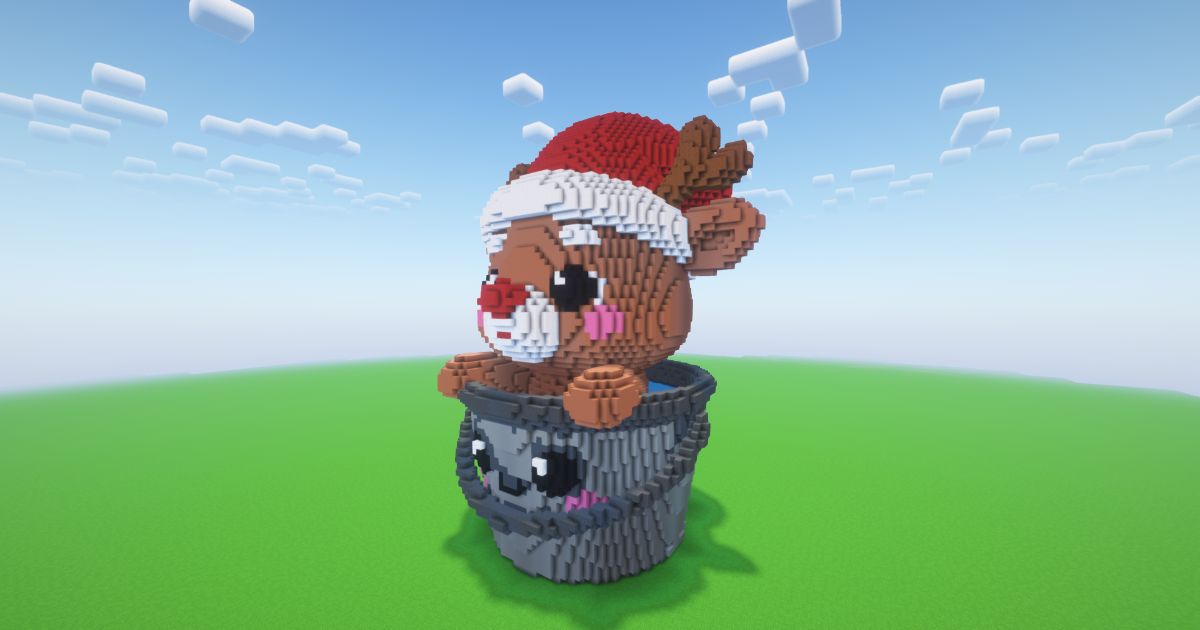 Minecraft Christmas Reindeer 7 Statue preview 1