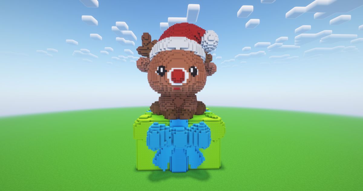 Minecraft Christmas Reindeer 8 Statue