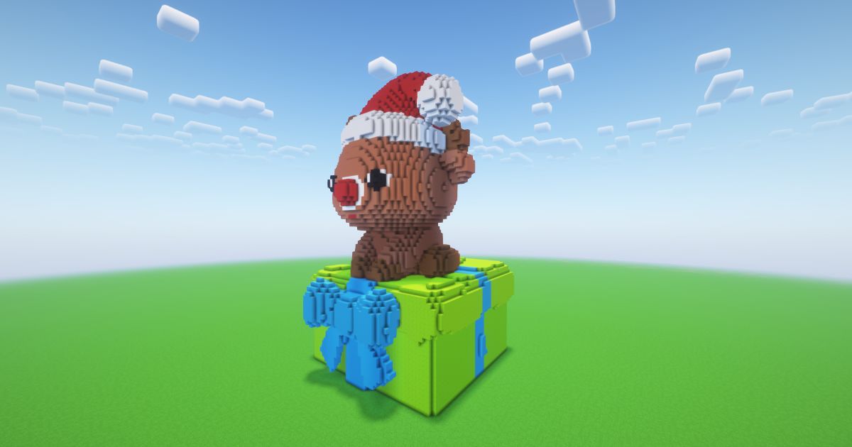 Minecraft Christmas Reindeer 8 Statue preview 1