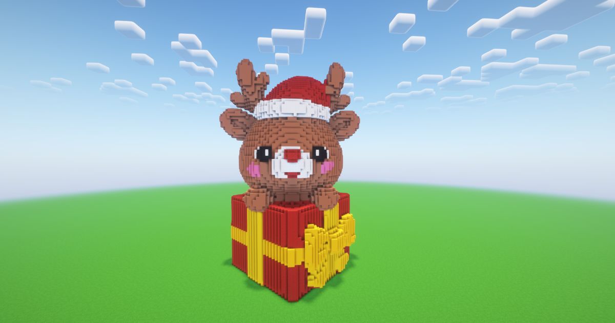 Minecraft Christmas Reindeer 9 Statue