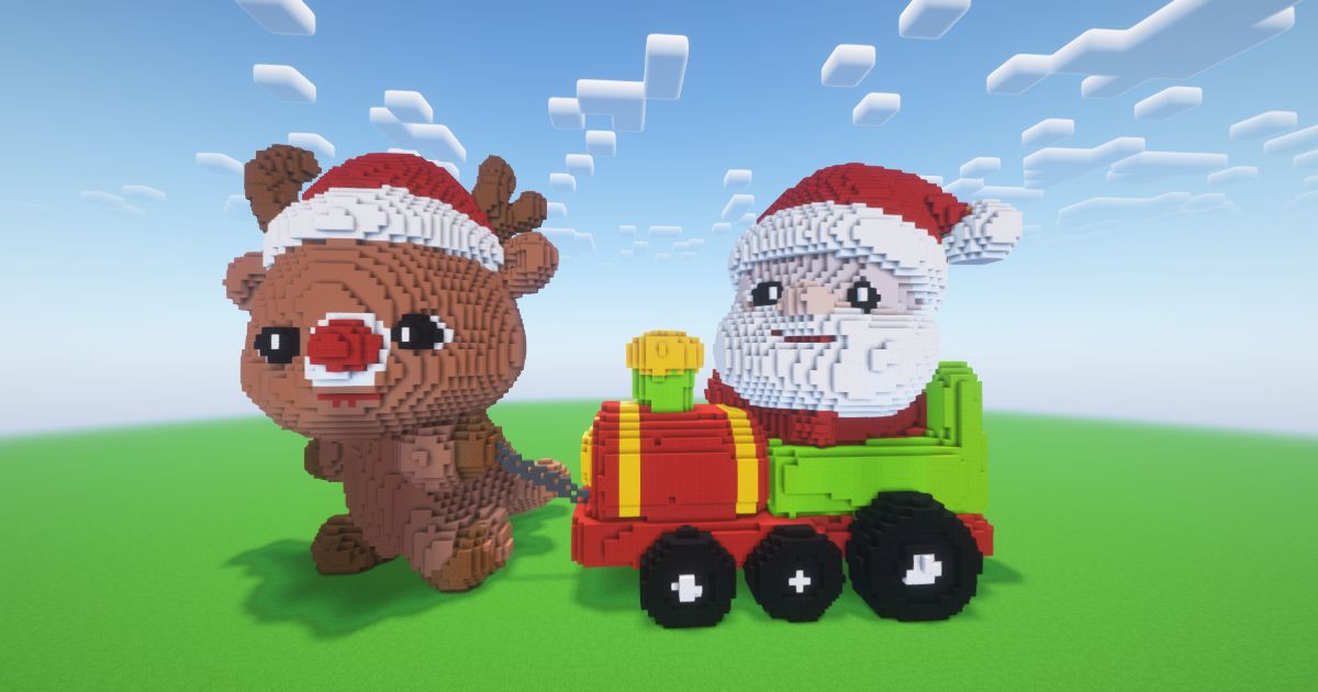 Minecraft Christmas Reindeer 10 Statue