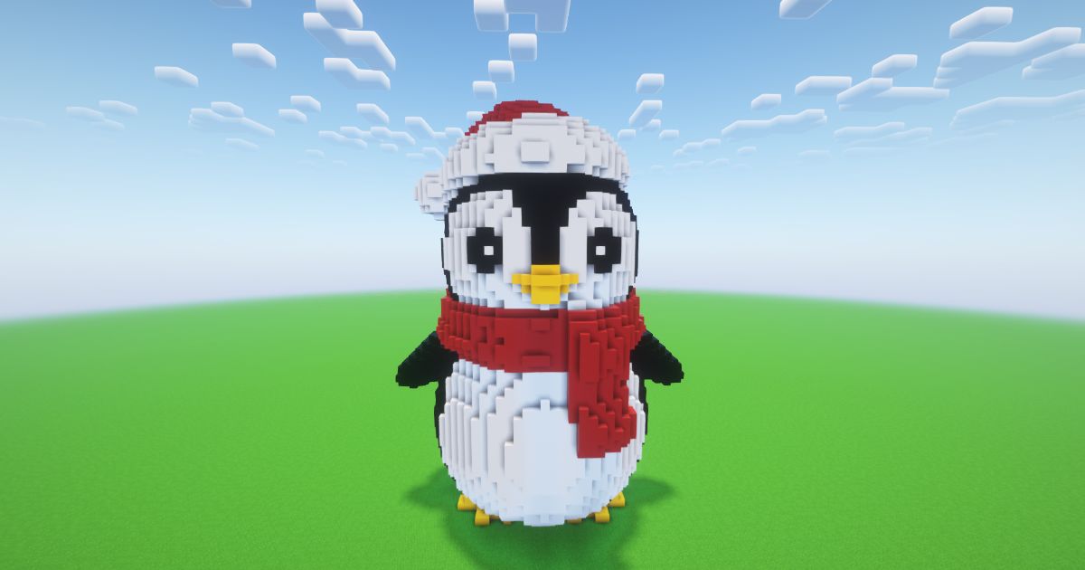 Minecraft Christmas Penguin Statue