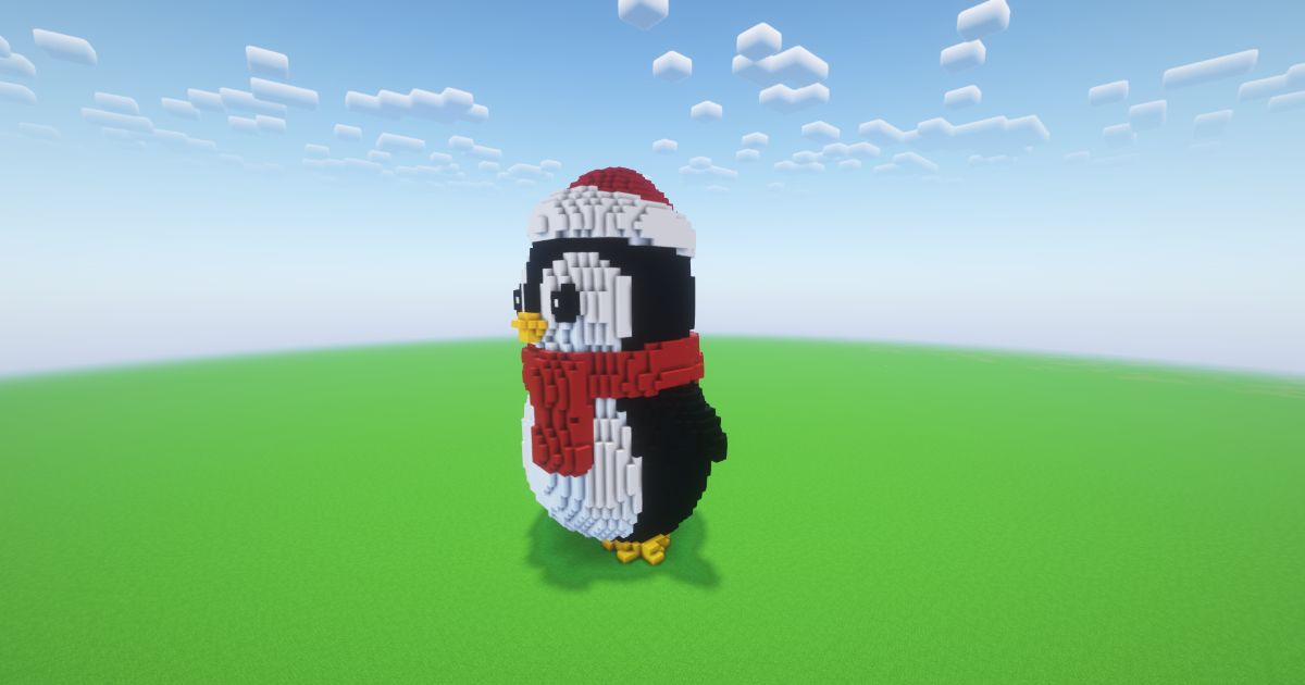 Minecraft Christmas Penguin Statue preview 1
