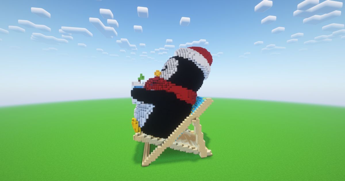 Minecraft Christmas Penguin Beach Statue preview 1