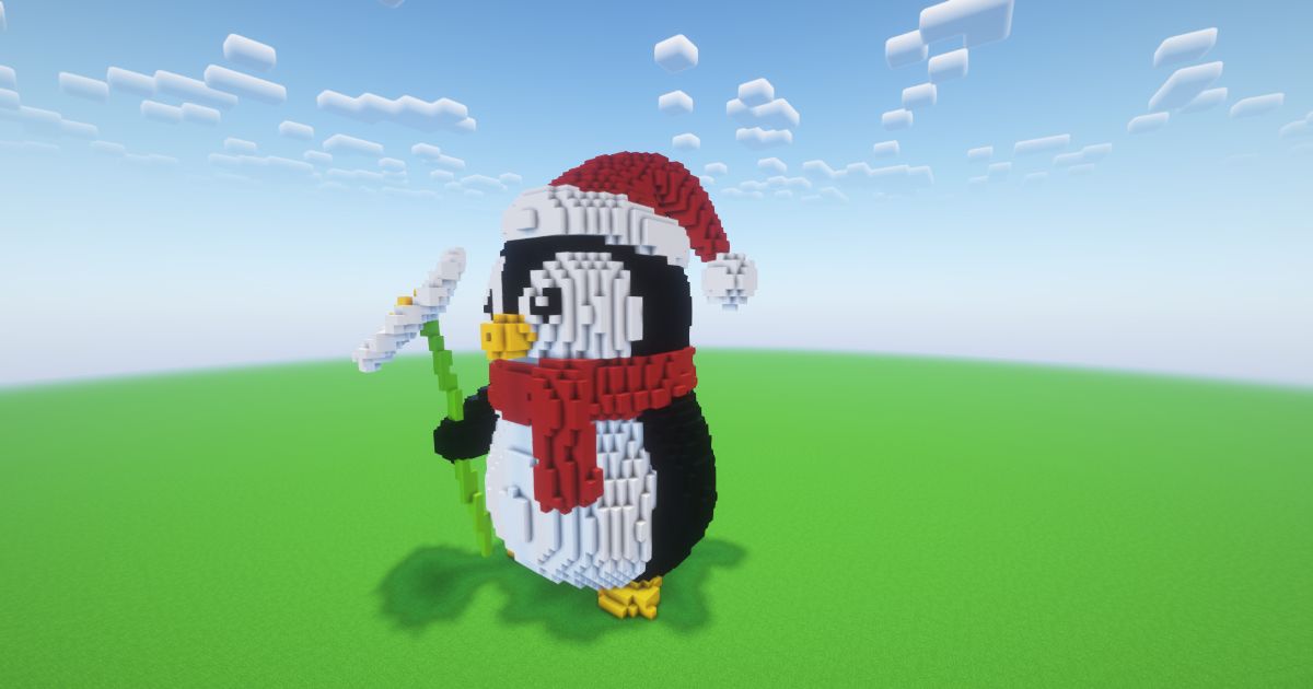 Minecraft Christmas Penguin 4 Statue preview 1