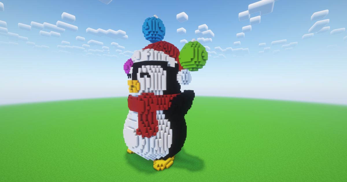 Minecraft Christmas Penguin 5 Statue preview 1