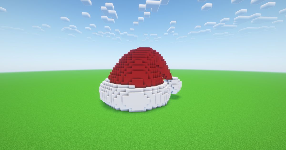 Minecraft Christmas Santa Hat Statue