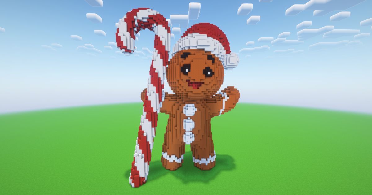 Minecraft Christmas Gingerbread Statue