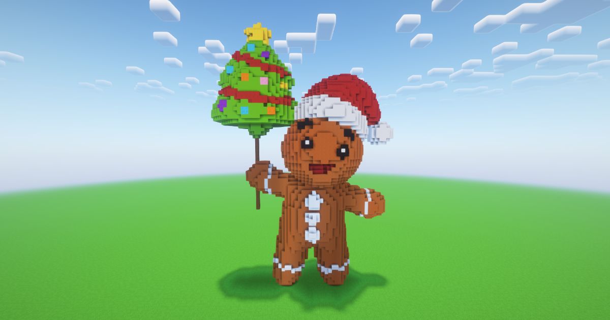 Minecraft Christmas Gingerbread 4 Statue