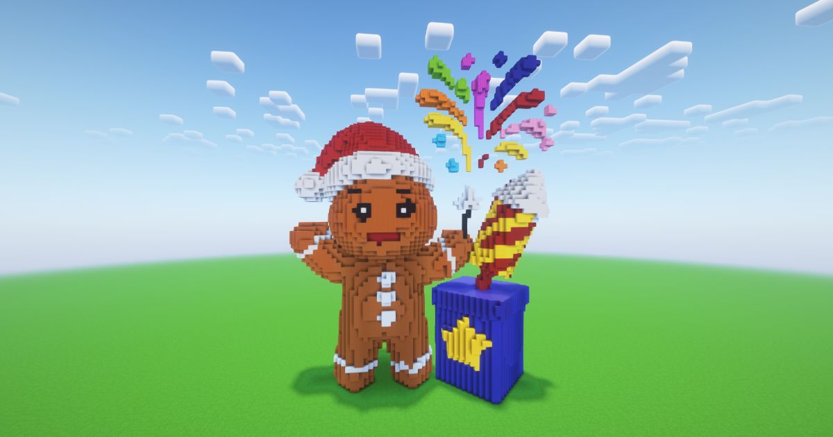 Minecraft Christmas Gingerbread 5 Statue