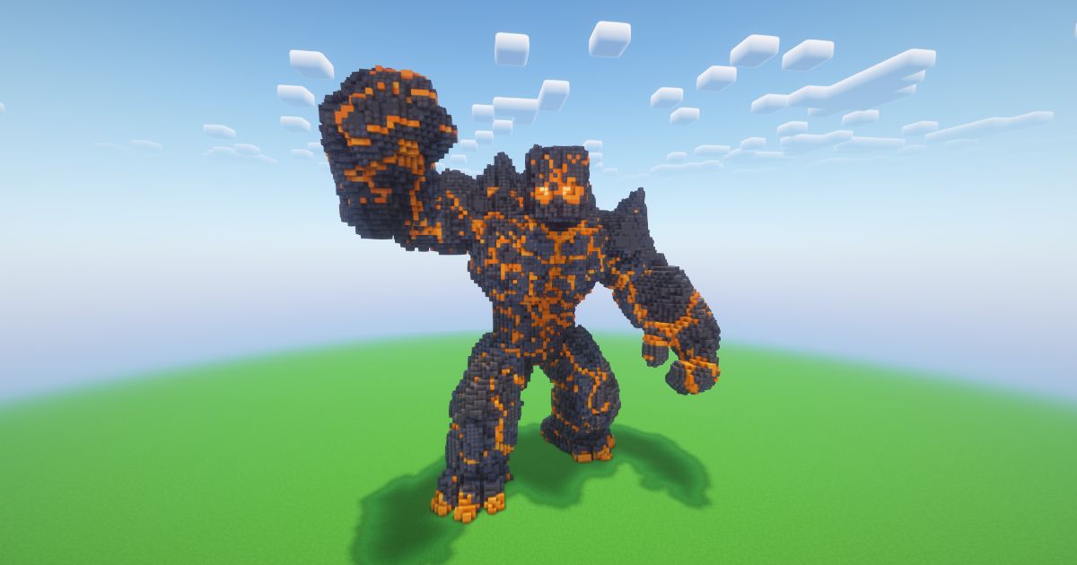 Minecraft Lava Golem Statue