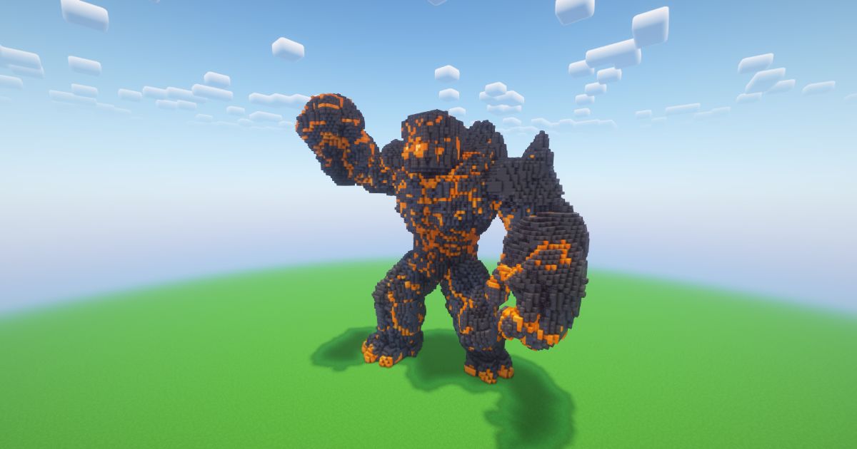 Minecraft Lava Golem Statue preview 1