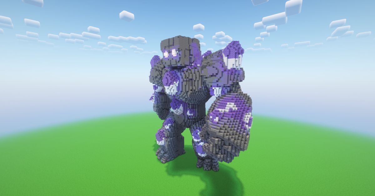 Minecraft Amethyst Golem Statue preview 1