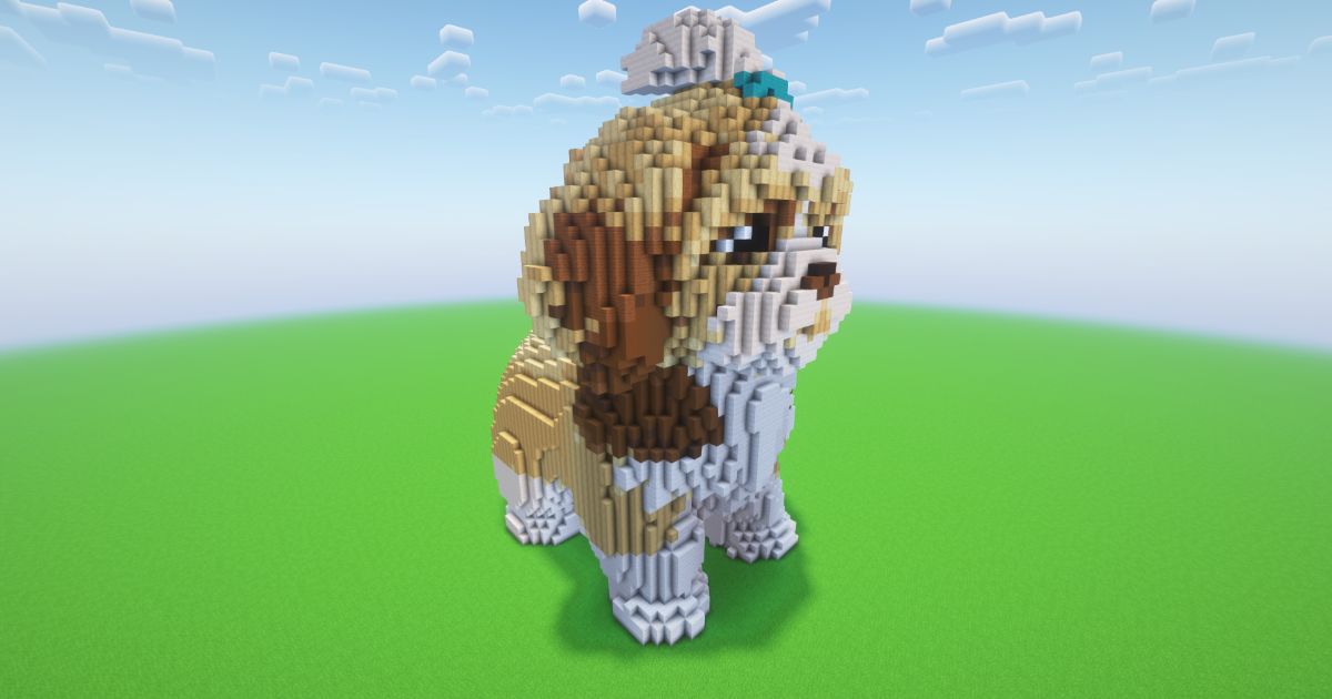 Minecraft Shih Tzu Statue