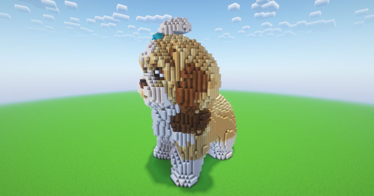 Minecraft Shih Tzu Statue preview 1