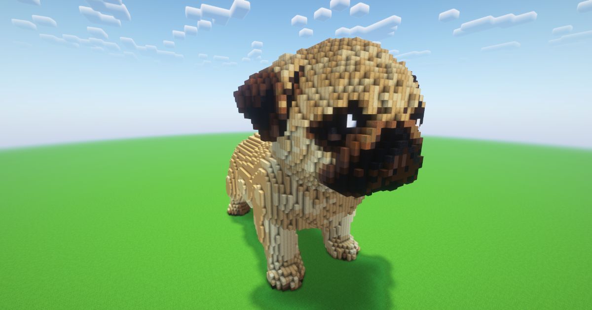 Minecraft Pug Statue