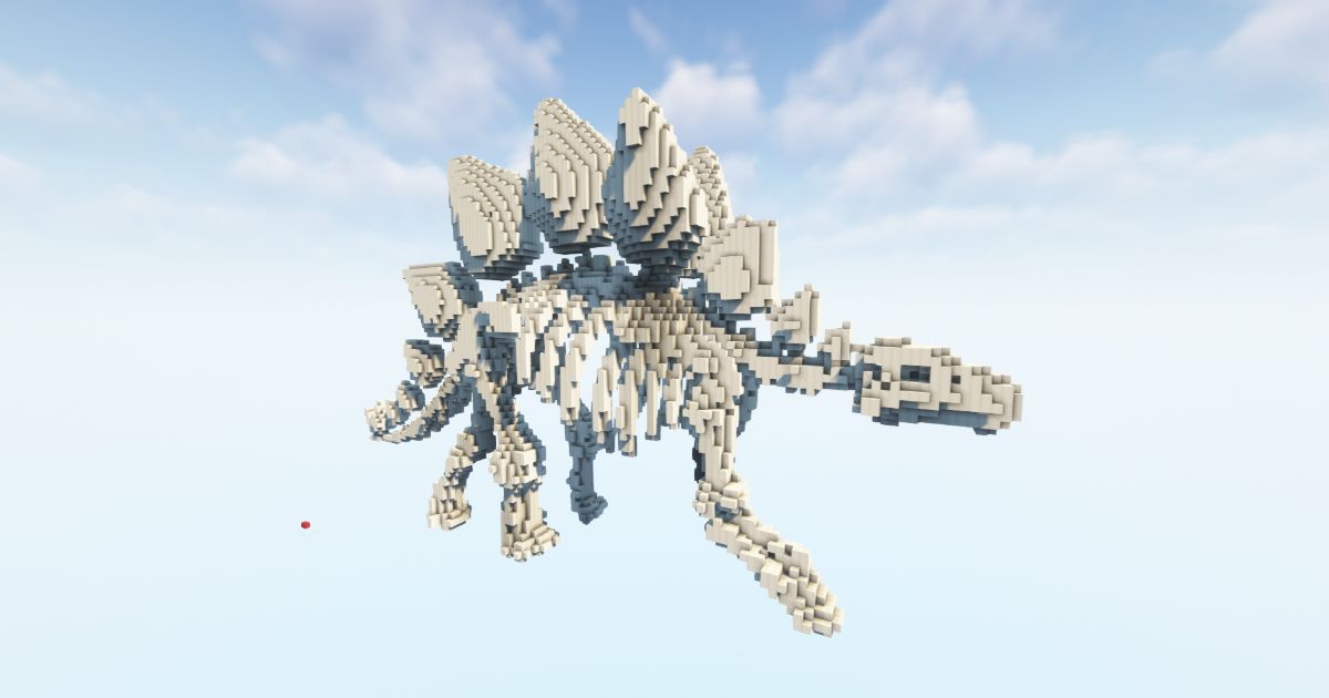 Minecraft Stegosaurus Bone Statue preview 1