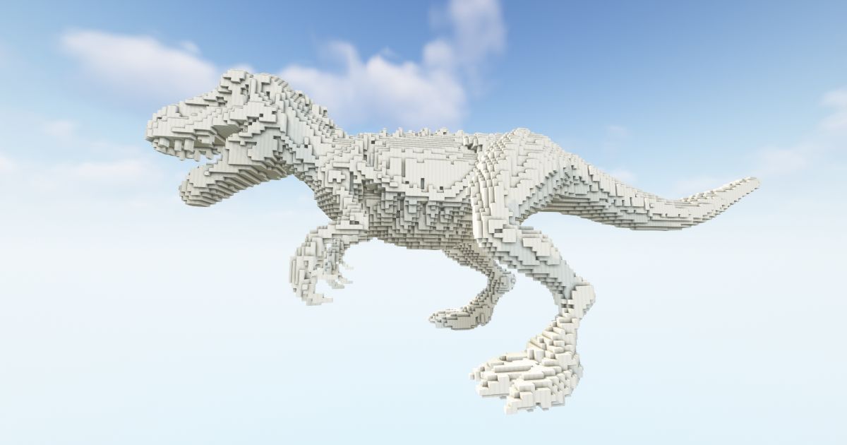 Minecraft Tyrannosaurus 2 Bone Statue