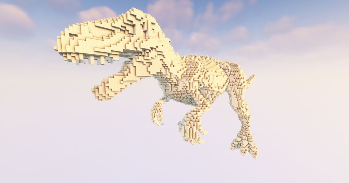 Minecraft Tyrannosaurus 2 Bone Statue preview 1