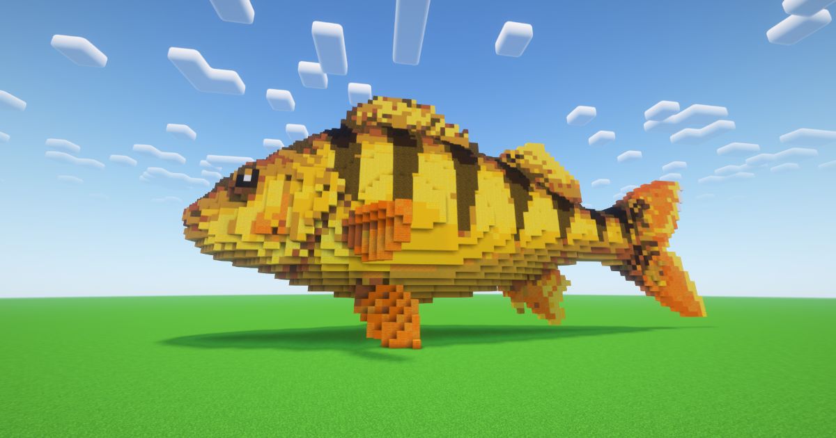 Minecraft Perch Fish Statue preview 1