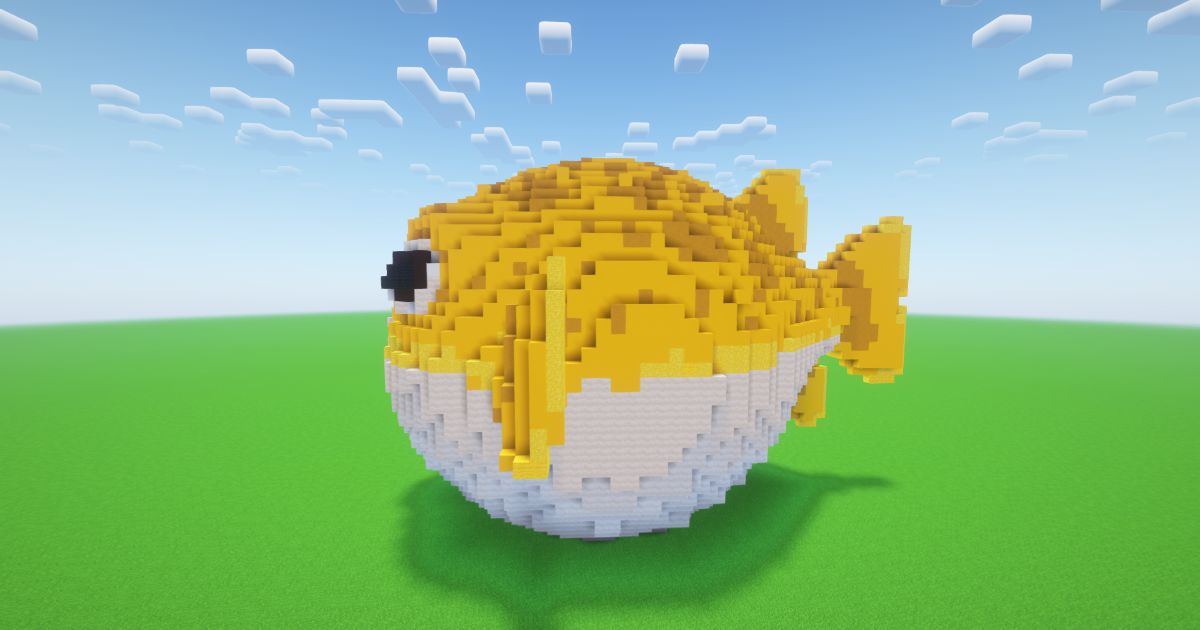 Minecraft Pufferfish Statue