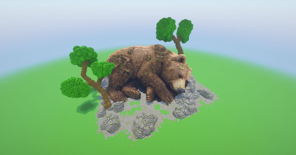 Minecraft Resting Bear Statue preview 1
