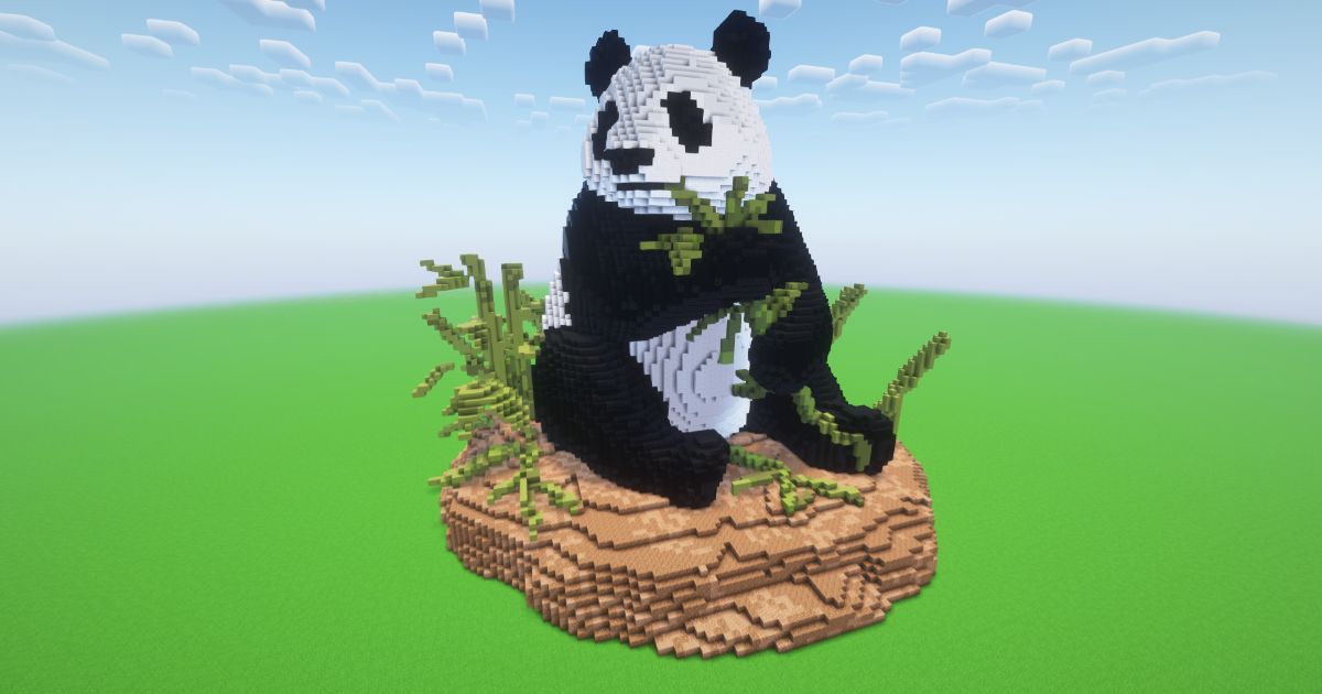 Minecraft Panda Eating Bamboo Statue