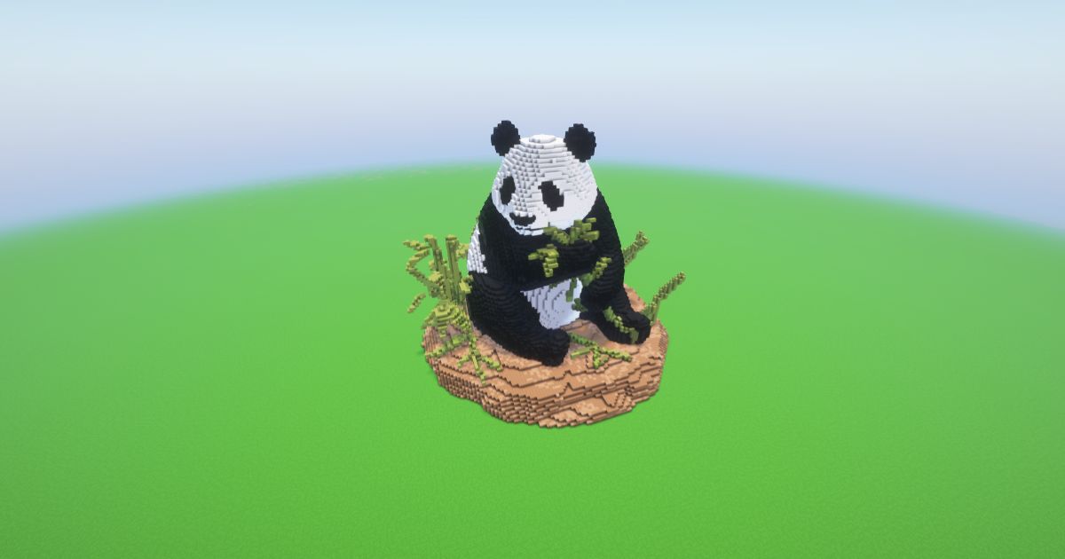 Minecraft Panda Eating Bamboo Statue preview 1