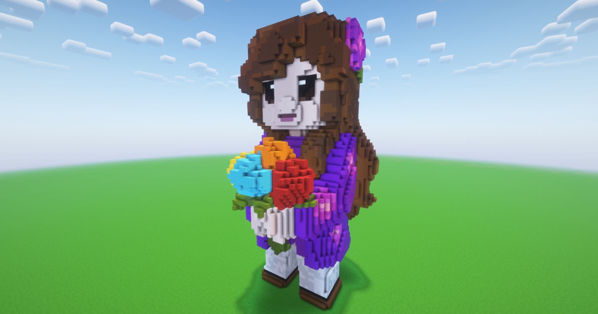Minecraft Flower Girl Statue