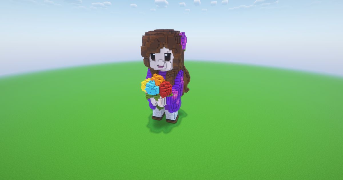Minecraft Flower Girl Statue preview 1