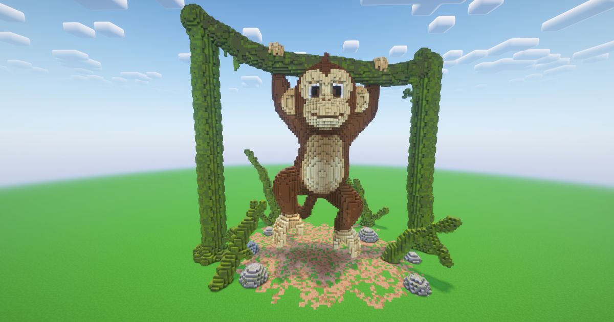 Minecraft Swinging Monkey Statue