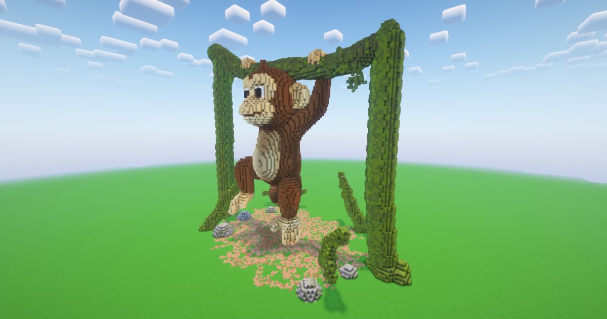 Minecraft Swinging Monkey Statue preview 1