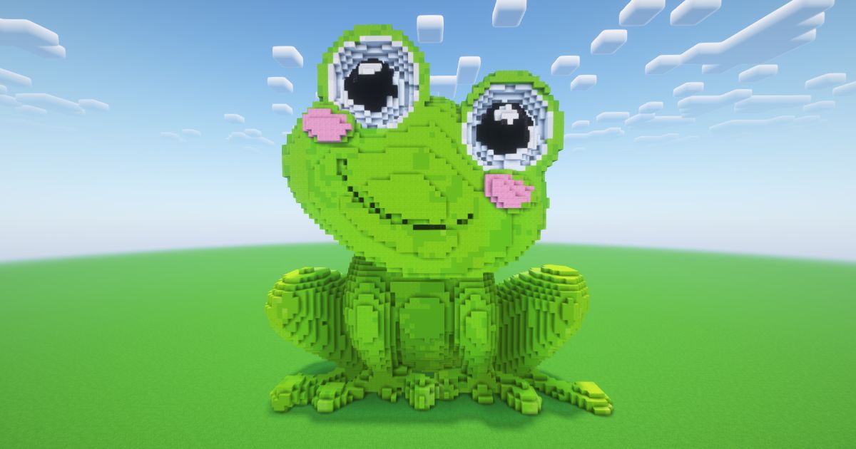 Minecraft Cute Frog Statue