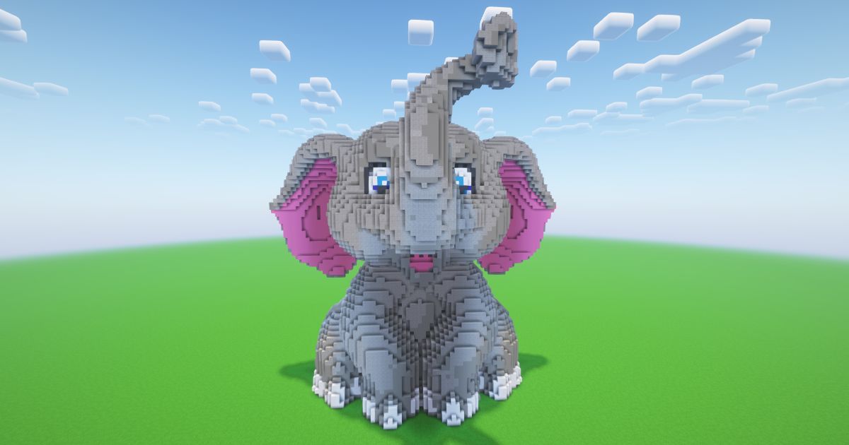 Minecraft Cute Elephant Statue