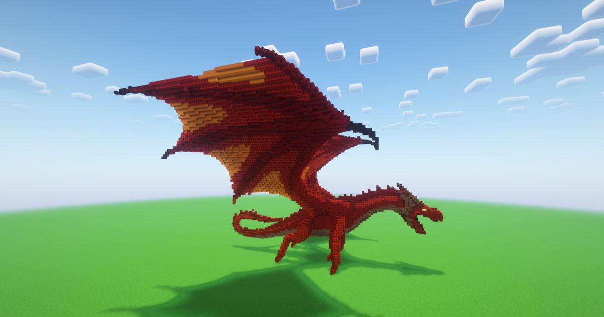 Minecraft Red Dragon Statue