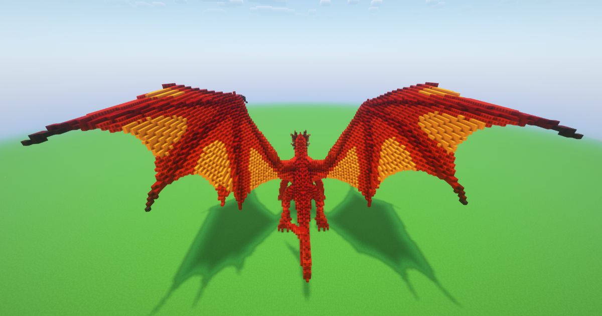 Minecraft Red Dragon Statue preview 1