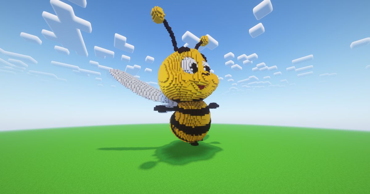 Minecraft Cute Bee Statue preview 1