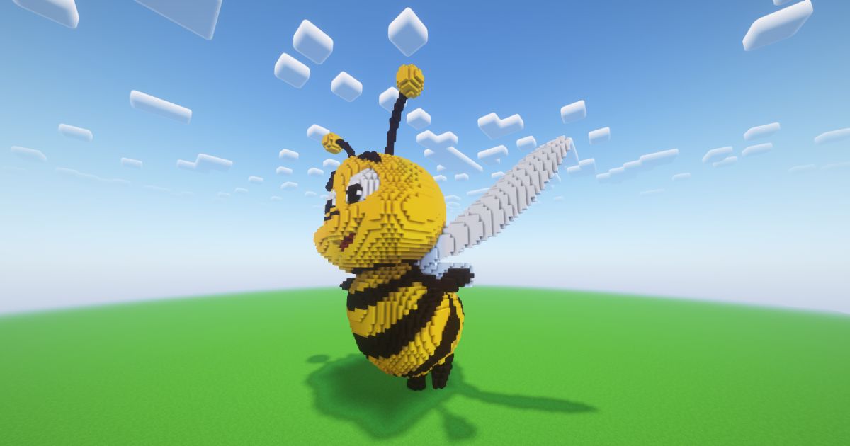 Minecraft Cute Bee Statue preview 2