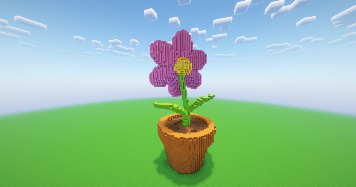 Minecraft Potted Flower Statue preview 1