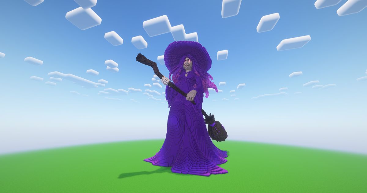 Minecraft Violet Witch Statue preview 2