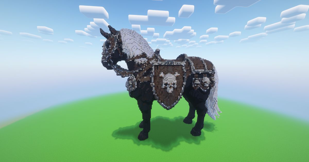 Minecraft Viking Horse Statue