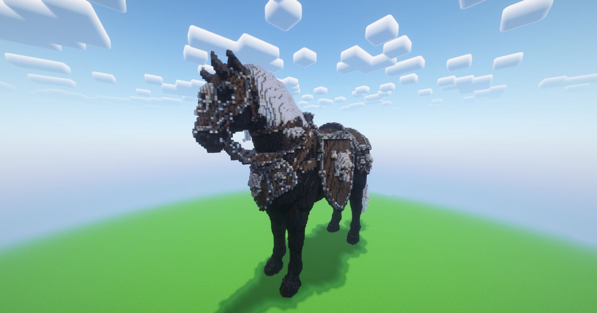 Minecraft Viking Horse Statue preview 1