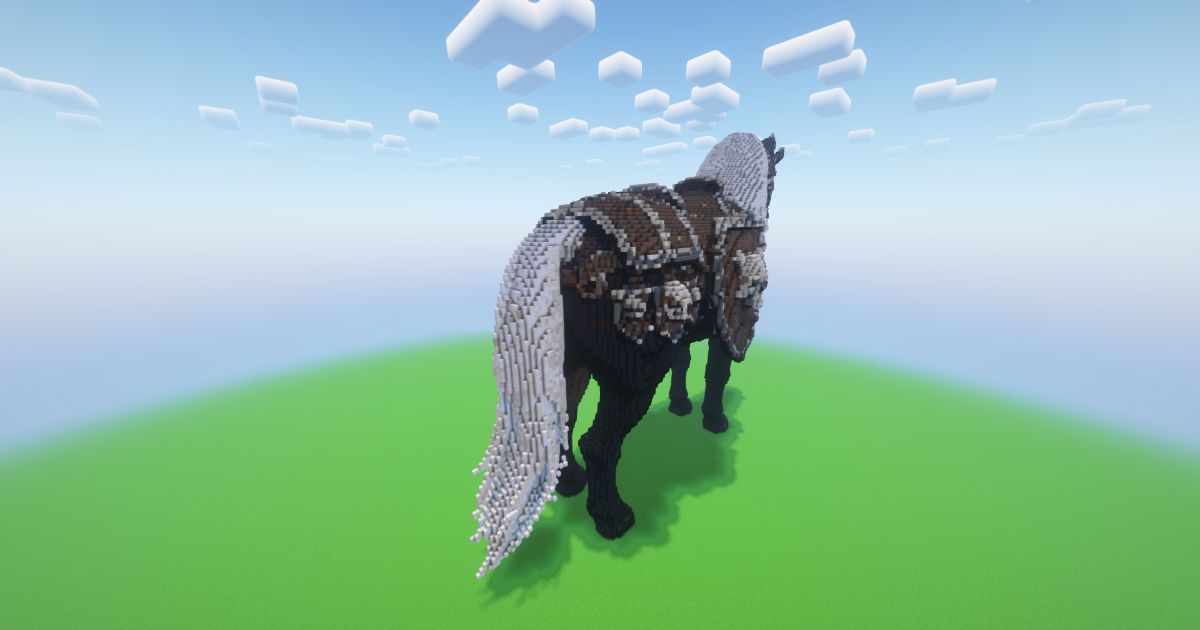 Minecraft Viking Horse Statue preview 2