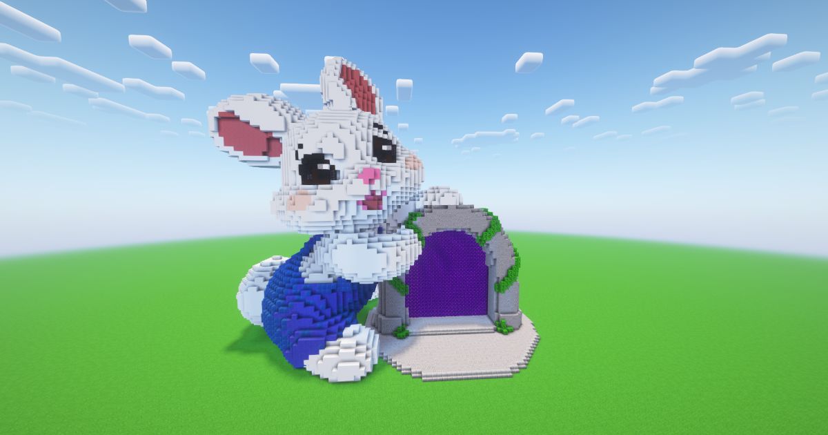 Minecraft Cute Easter Bunny Nether Portal