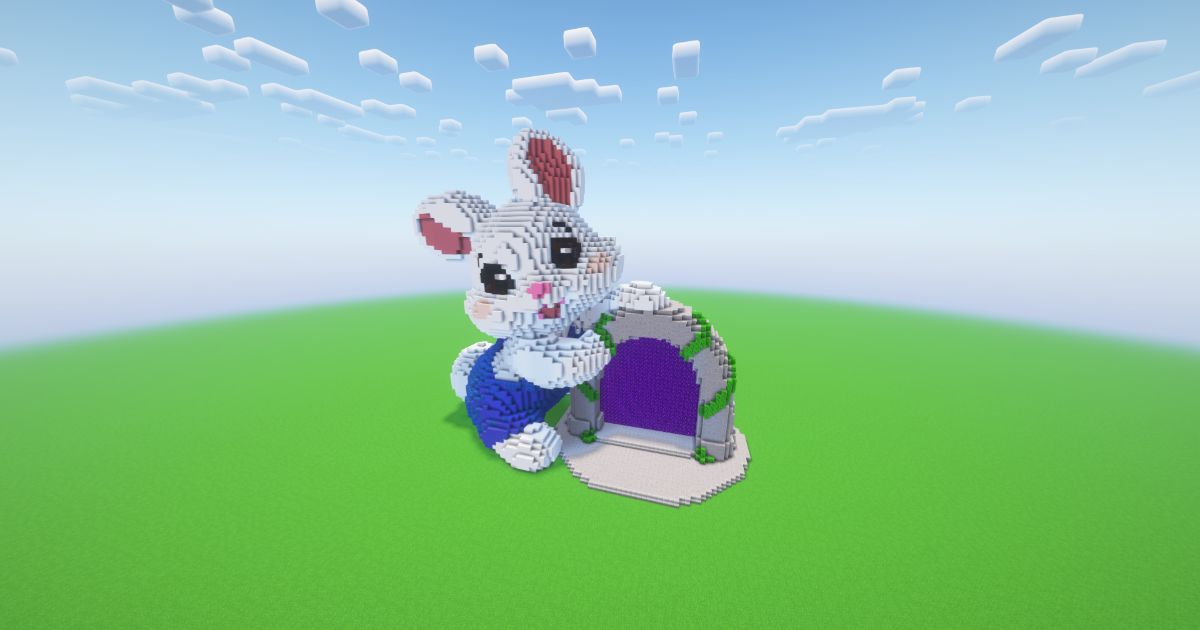 Minecraft Cute Easter Bunny Nether Portal preview 2