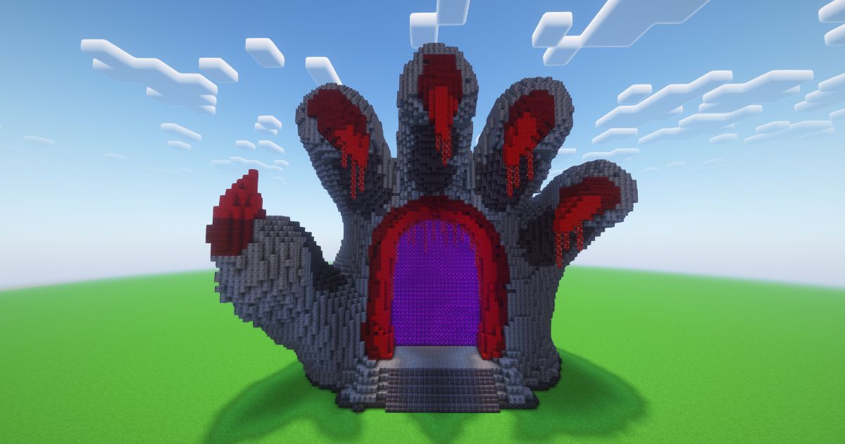 Minecraft Crimson Hand Nether Portal