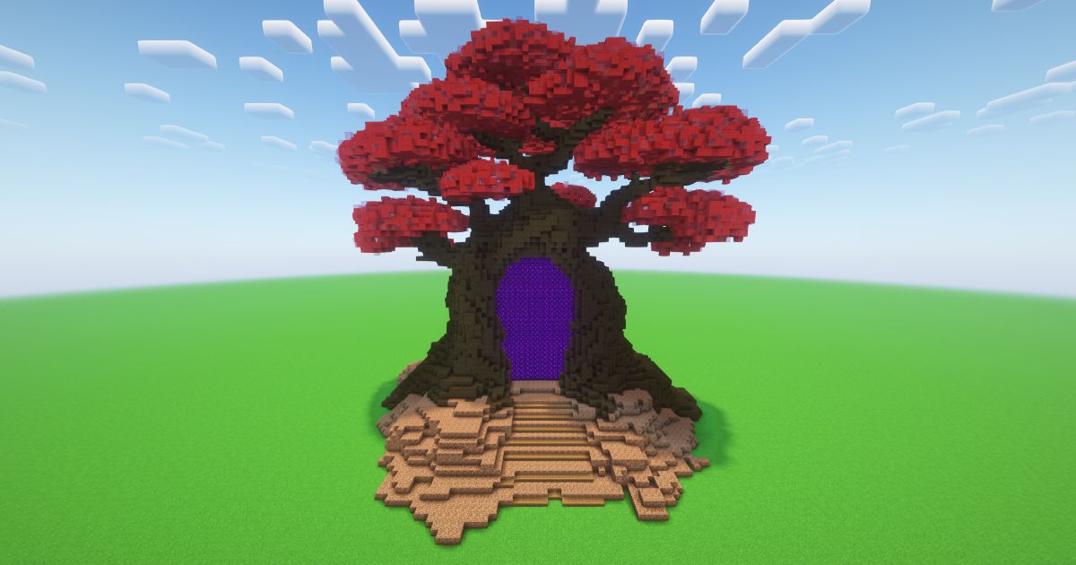 Minecraft Red Bonsai Nether Portal